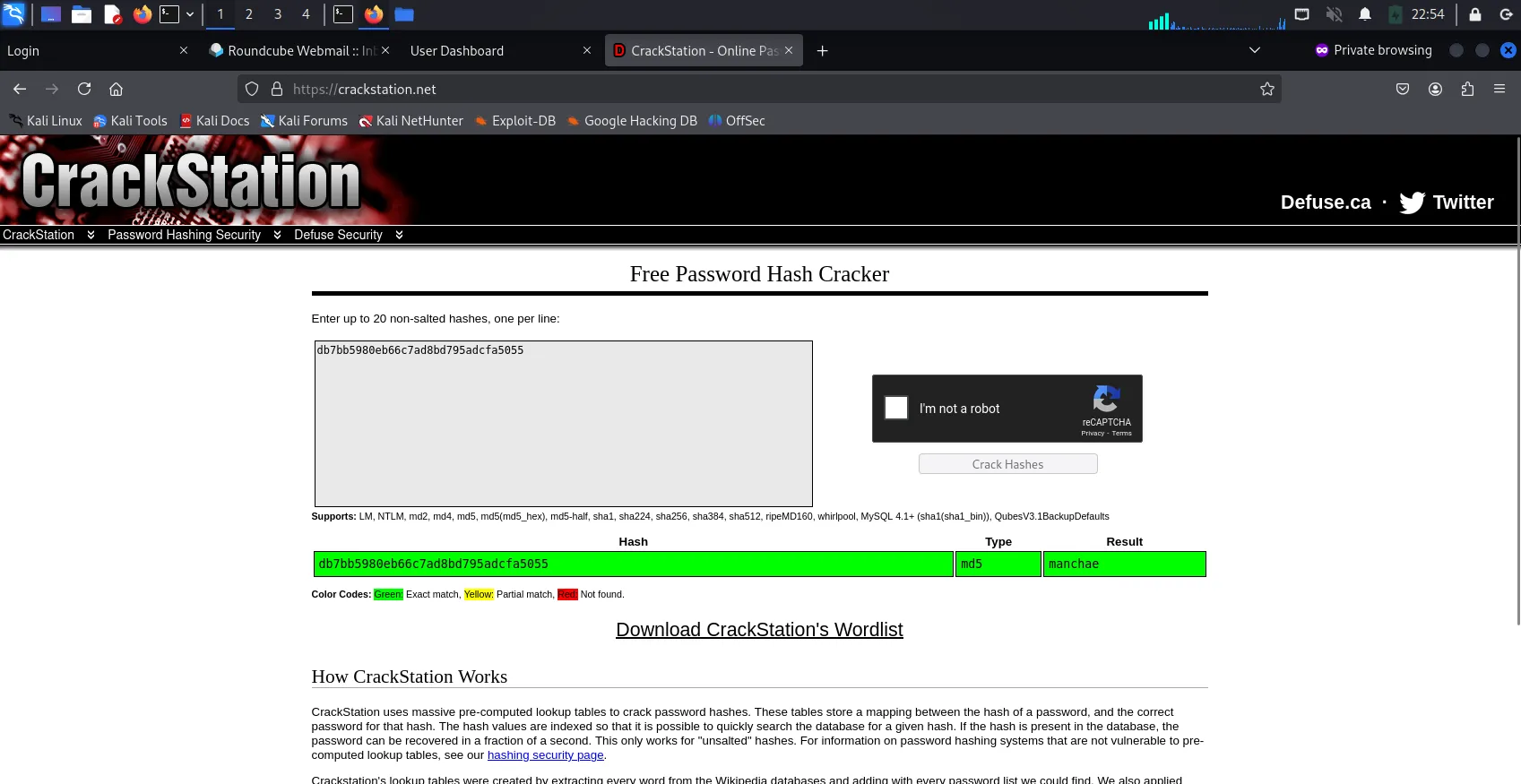 Eunchae_Crackstation_Cracked_Hash